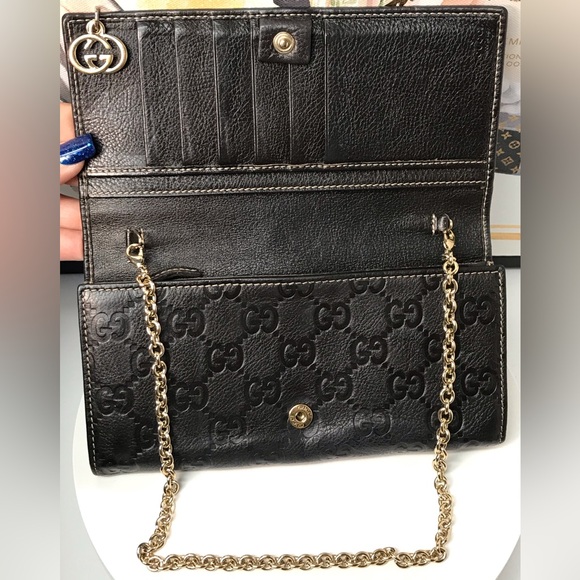 GUCCI Guccissima Leather Wallet on Chain 🔥 - Picture 7 of 17